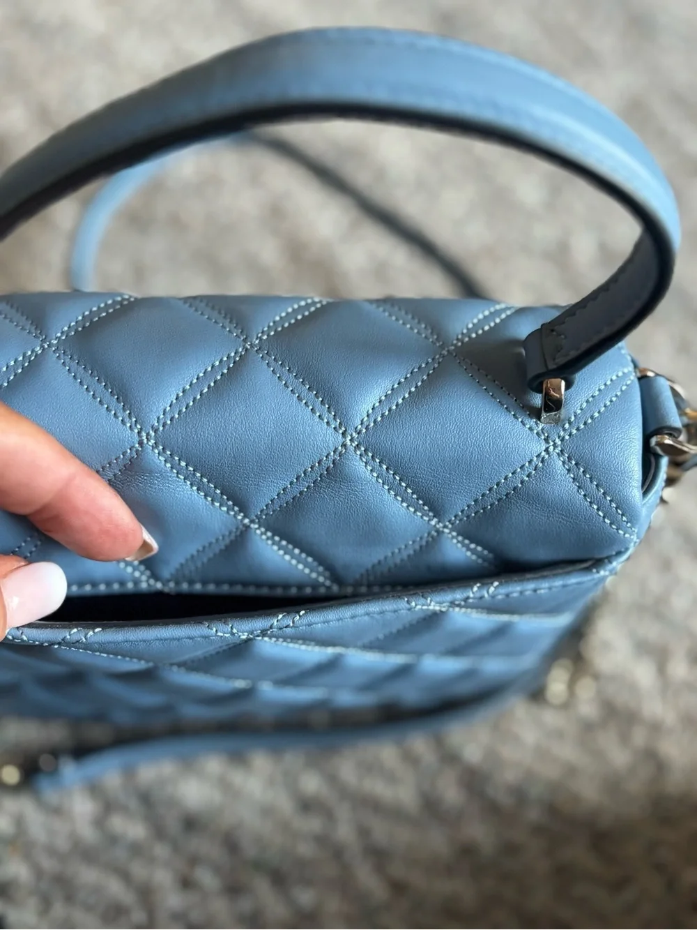 Kate Spade Quilted Light Blue Crossbody Shoulder Bag